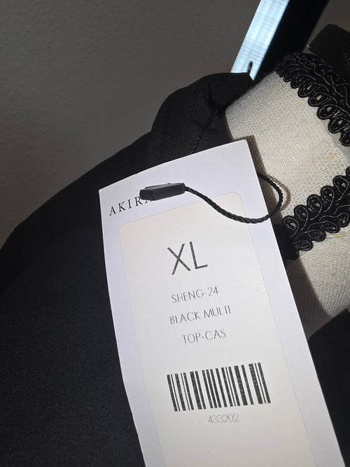 Akira's Eyes on You – Black Rhinestone Eye Print Half Shirt