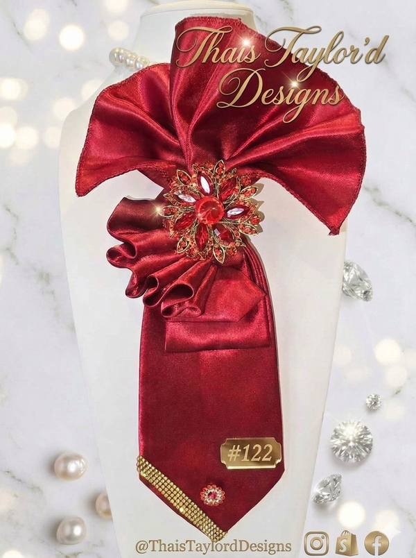 Crimson Gold Bling Satin Tie