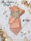 Peach Vintage Gold Bling Bow Tie