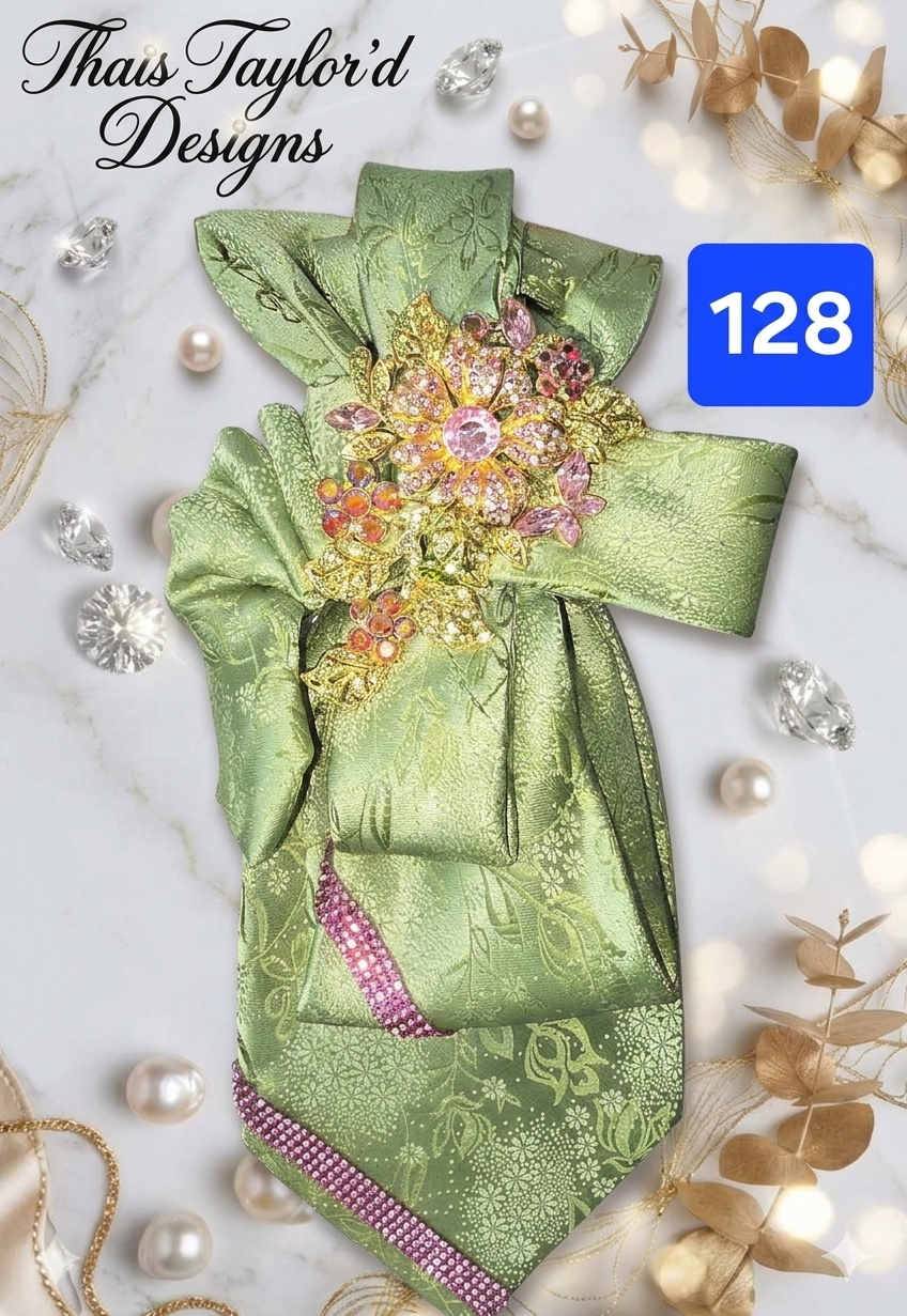 Pink & Lime Bloom Vintage Tie