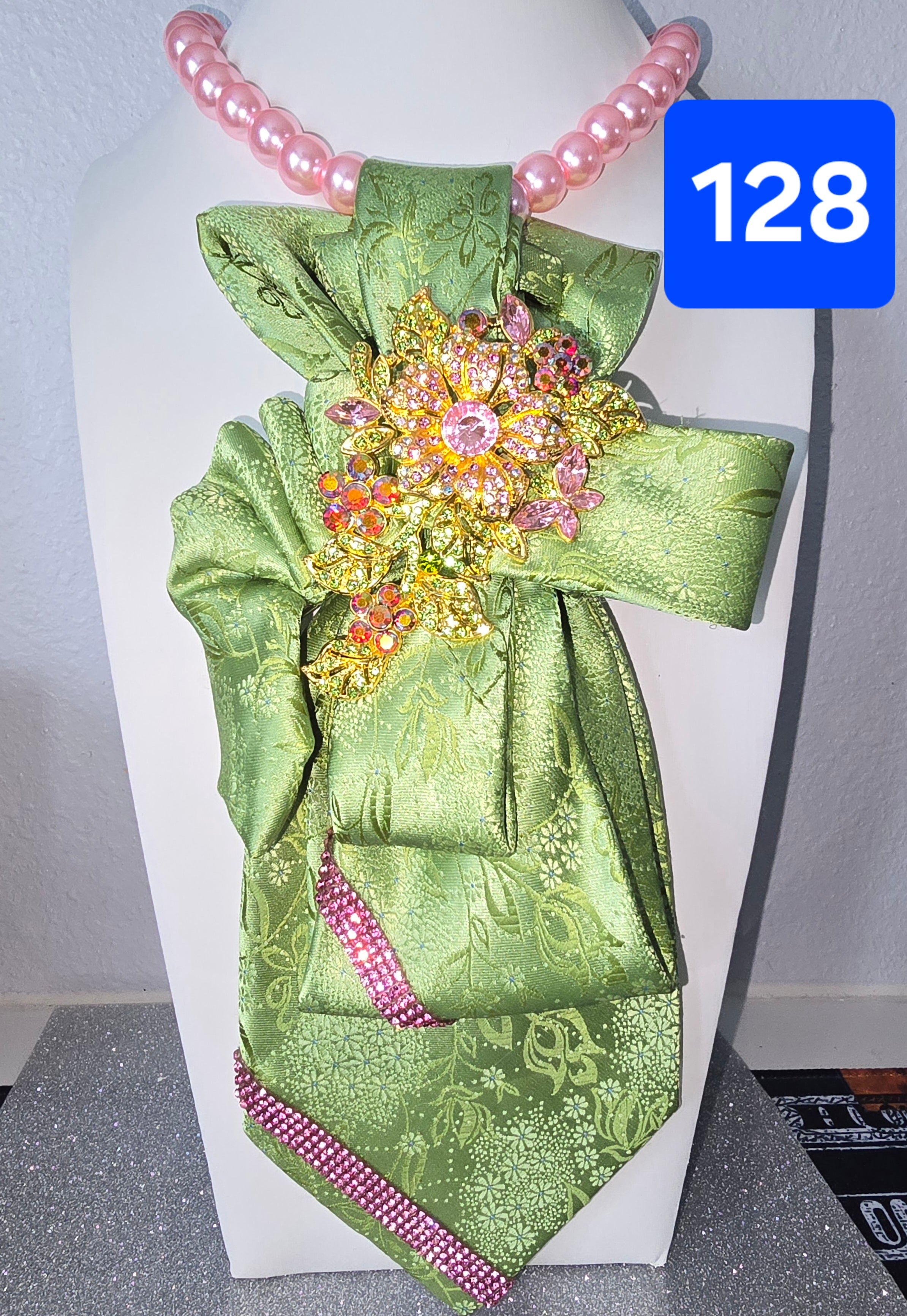 Pink & Lime Bloom Vintage Tie