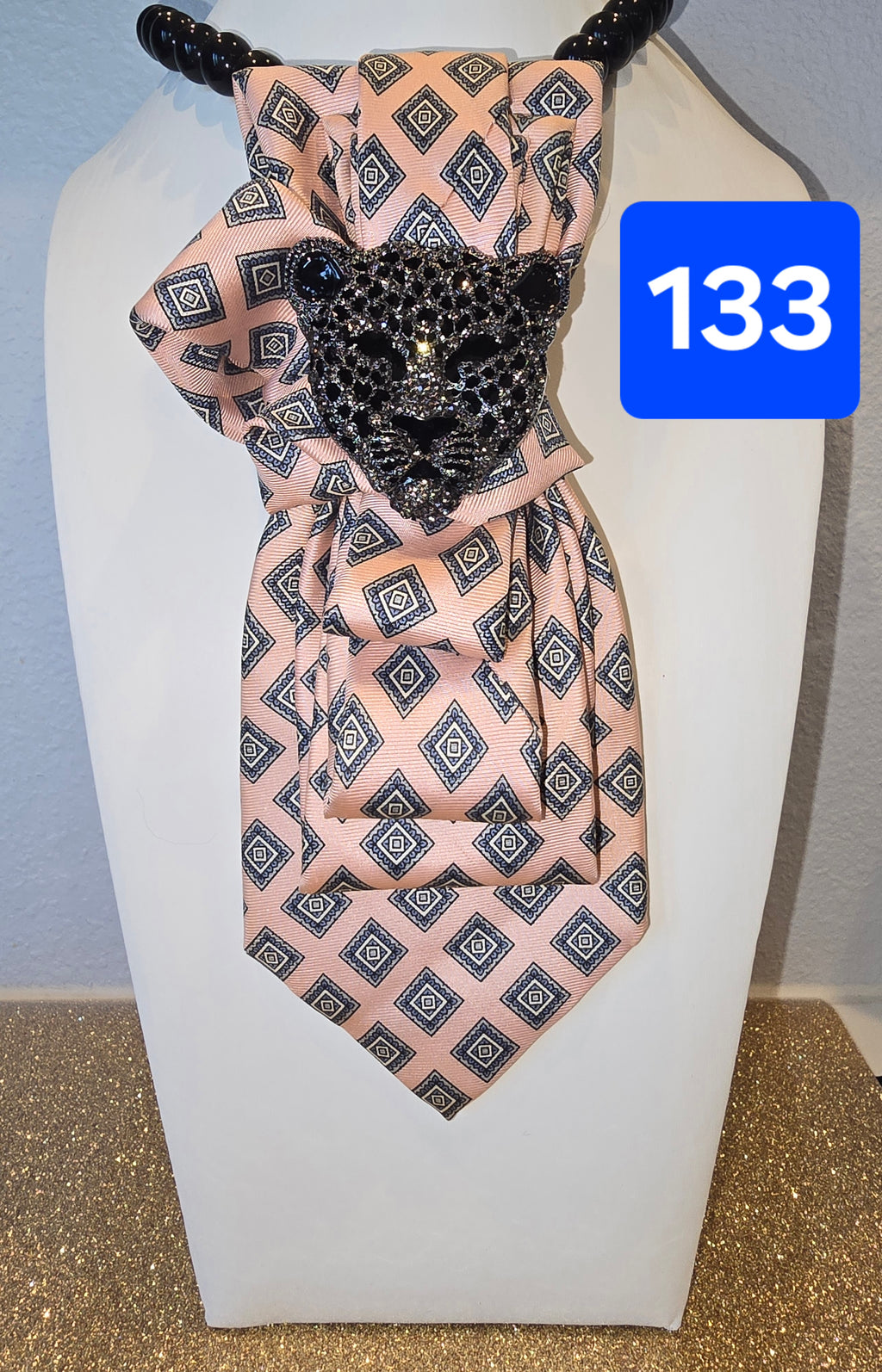 Pink Diamond Black Panther Tie