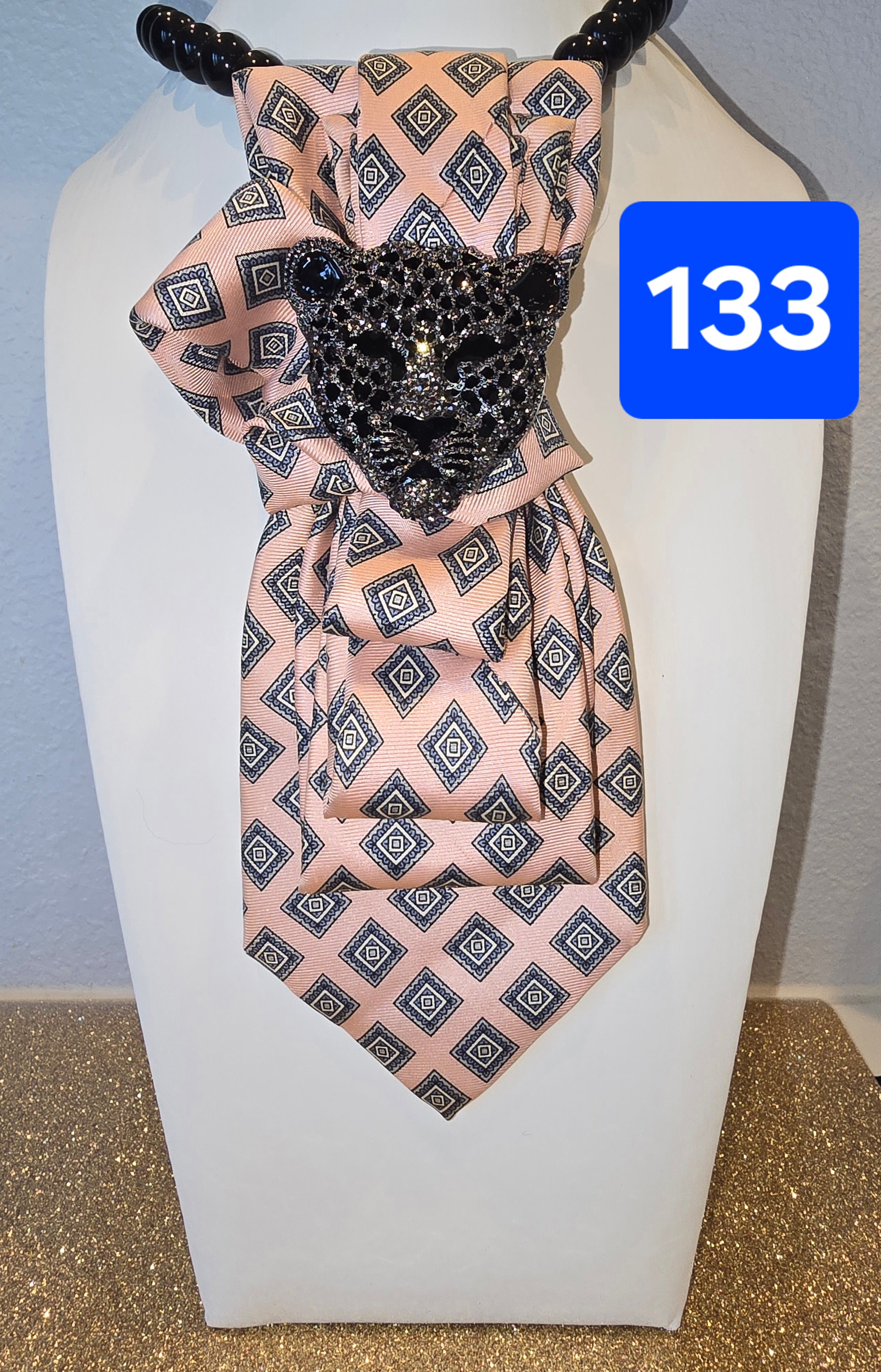 Pink Diamond Black Panther Tie