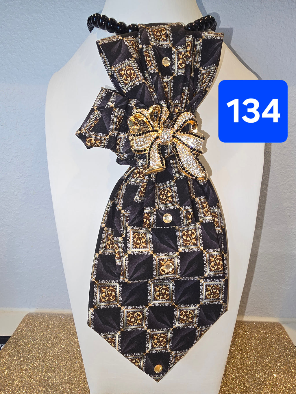 Black & Gold Bling Boss Tie