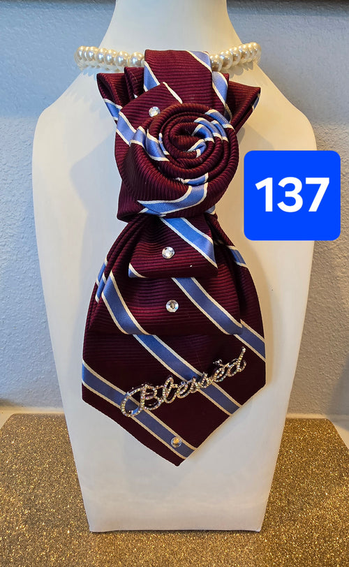 Blessed Swirl Wine Stripe Tie