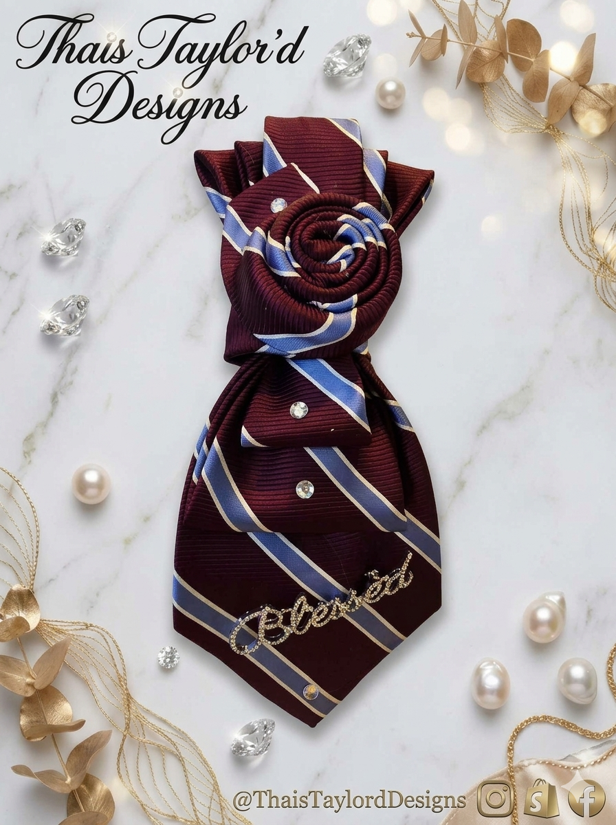 Blessed Swirl Wine Stripe Tie