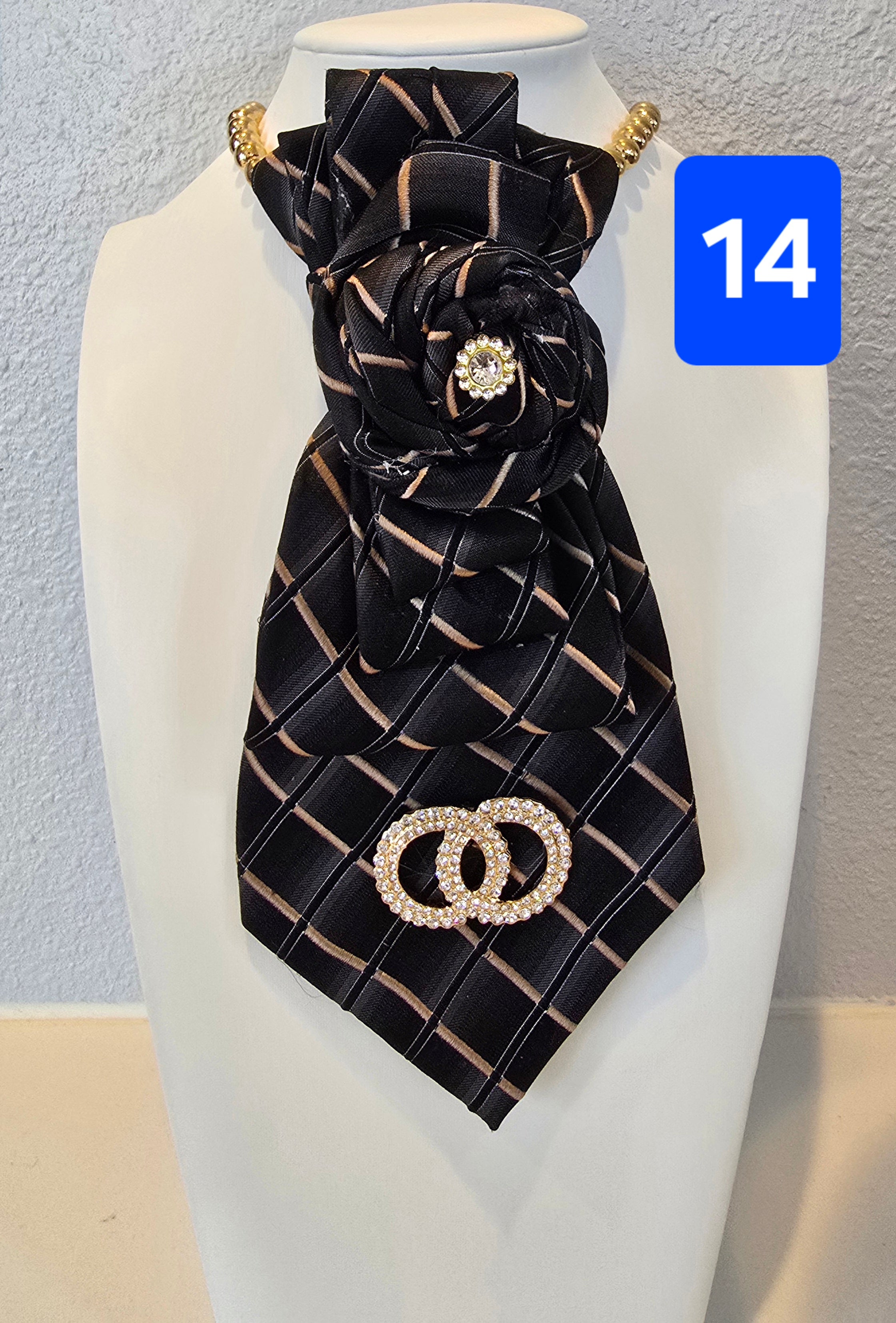 Noir Rose Pinstripe Tie