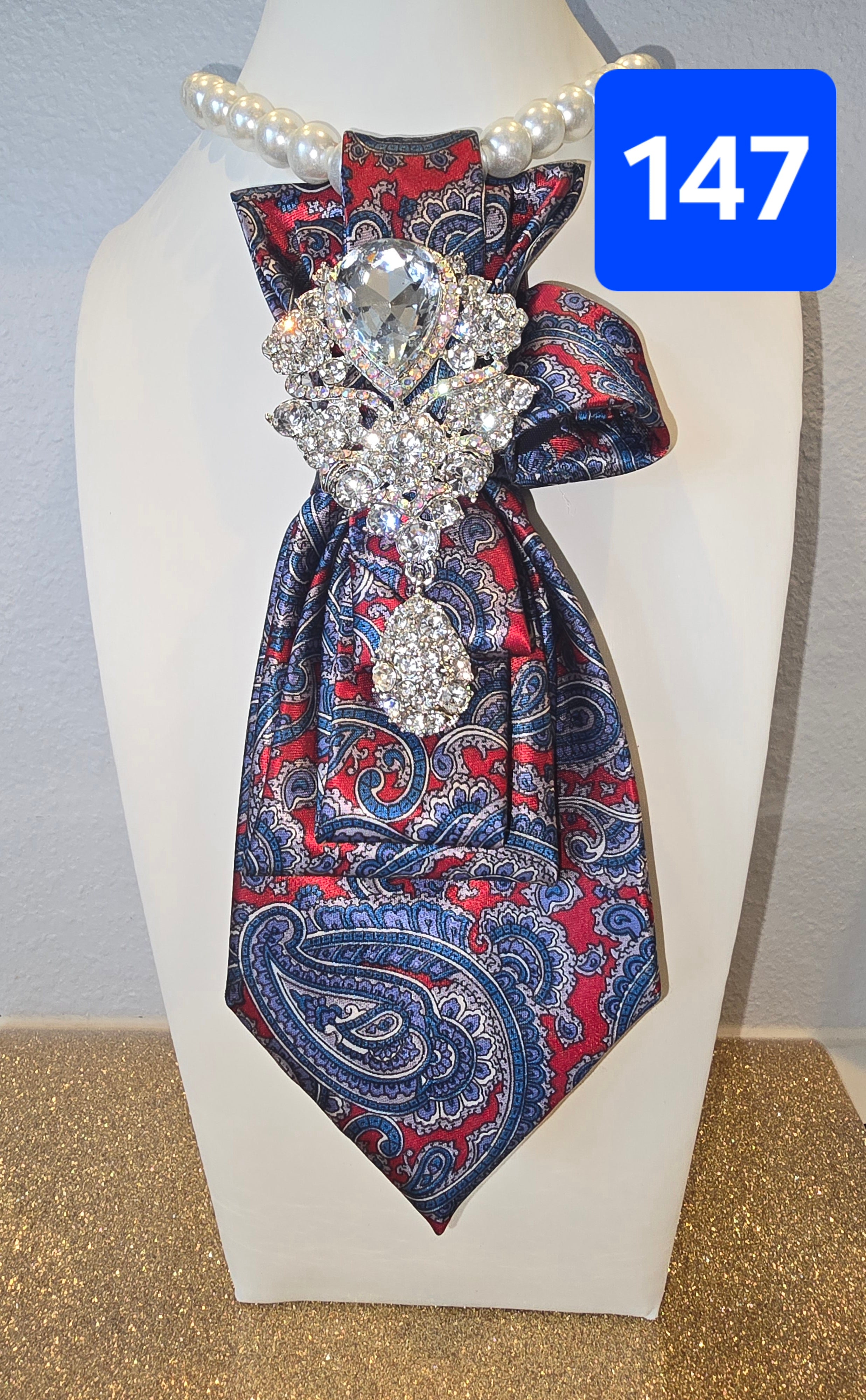 Crystal Statement Paisley Tie