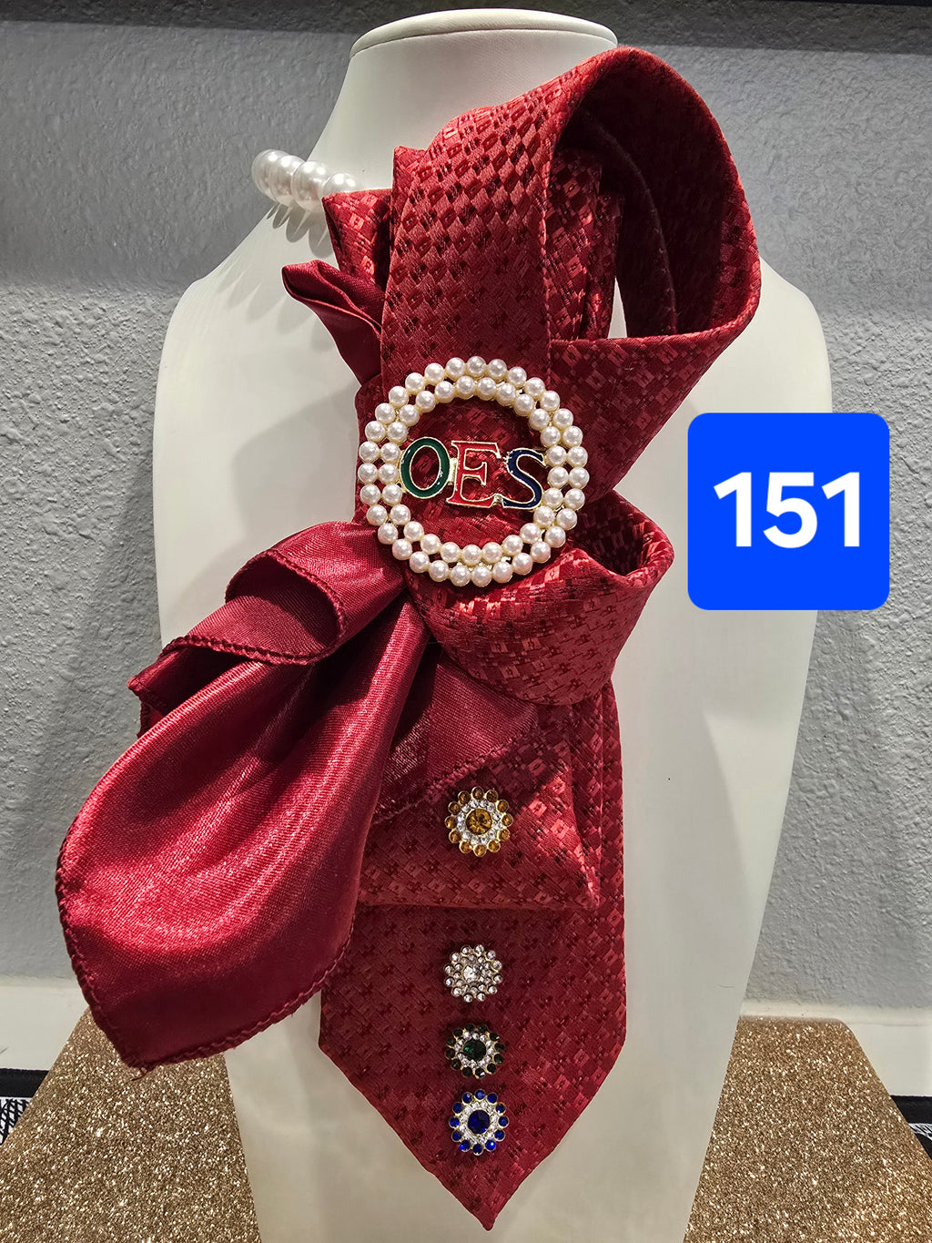Seeing Red — Eastern Star Inspired Brooch Tie