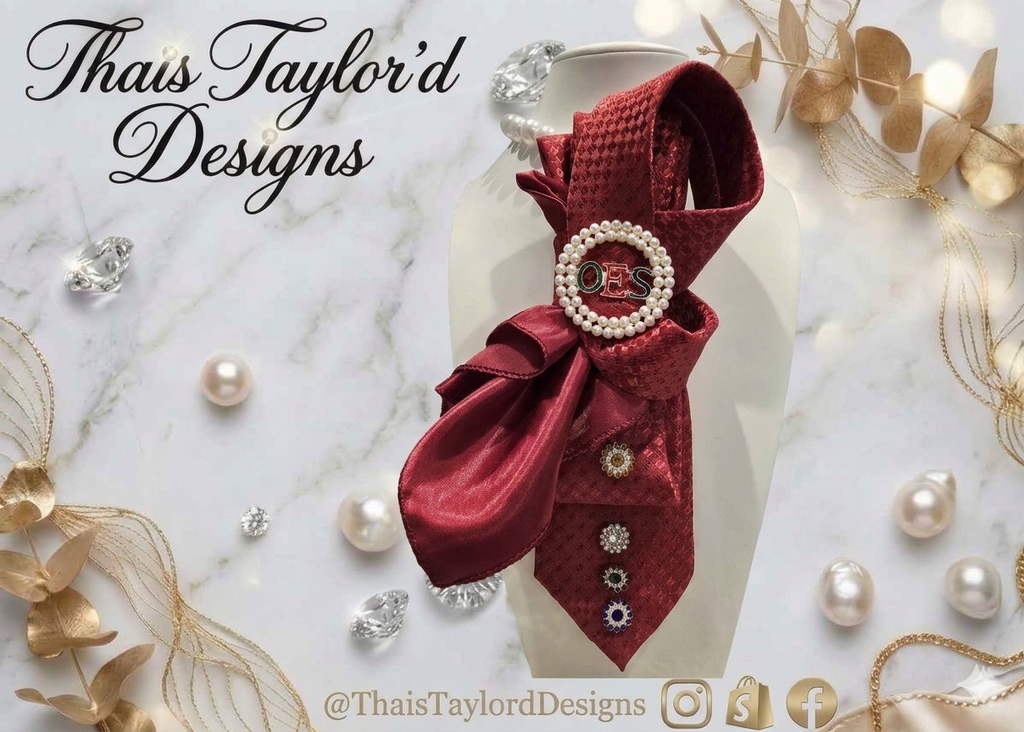 Seeing Red — Eastern Star Inspired Brooch Tie