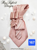 Rosé All Day — Pinstripe & Pearl Ruffle Tie