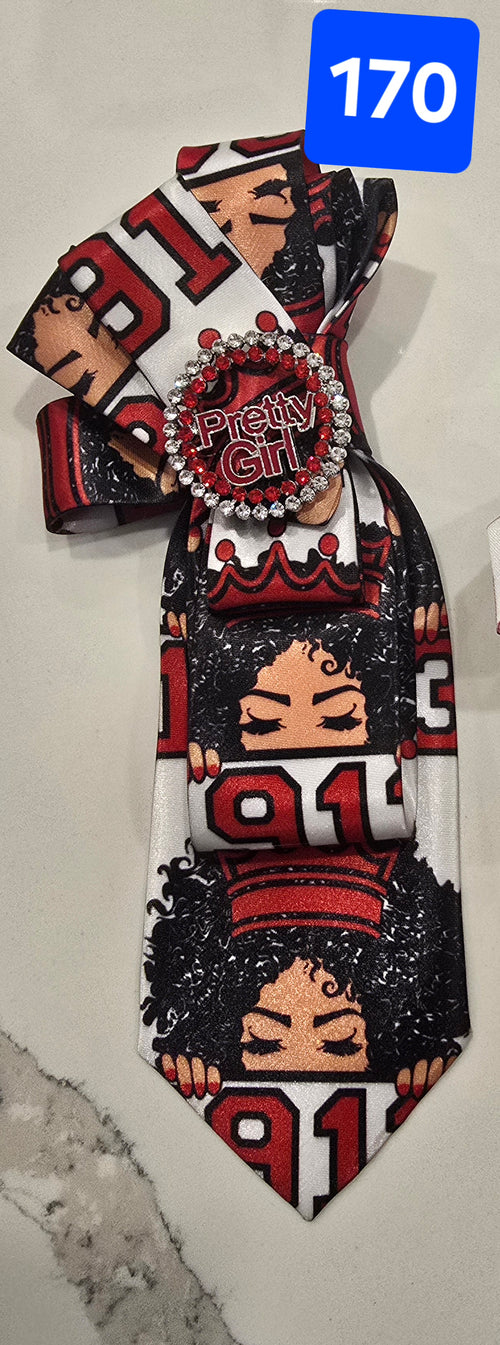 Brown Crown Delta Girl — Delta Tie with Oooo-Oop Girl Brooch