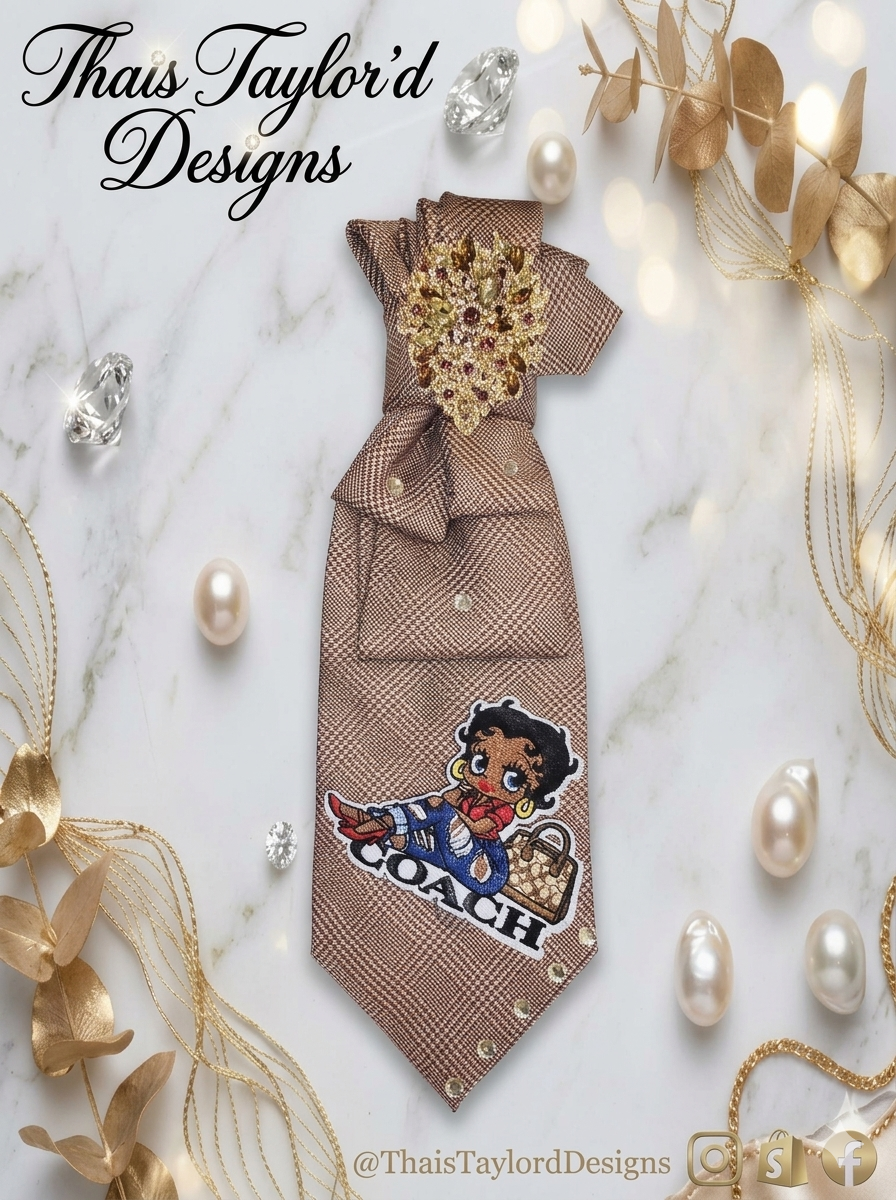 Booped & Branded – Betty Boop Coach inspired Patch Tie