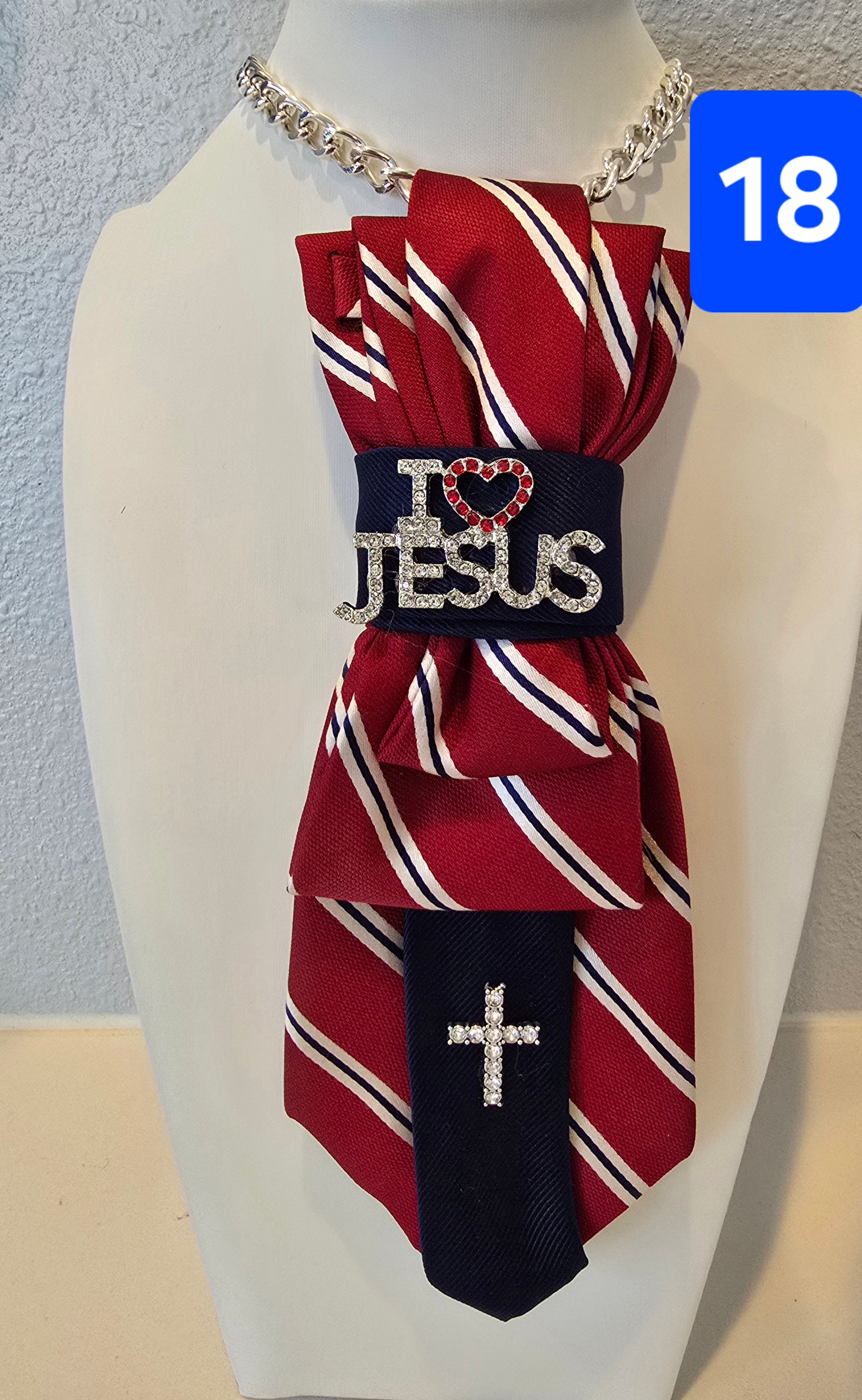 I Love Jesus Red, White & Blue Tie