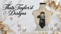 Midnight Bloom | Black Satin Striped Necktie with Cream Flower & Pearl Brooch