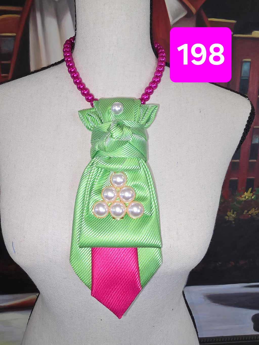 Pink and Green with Pearls