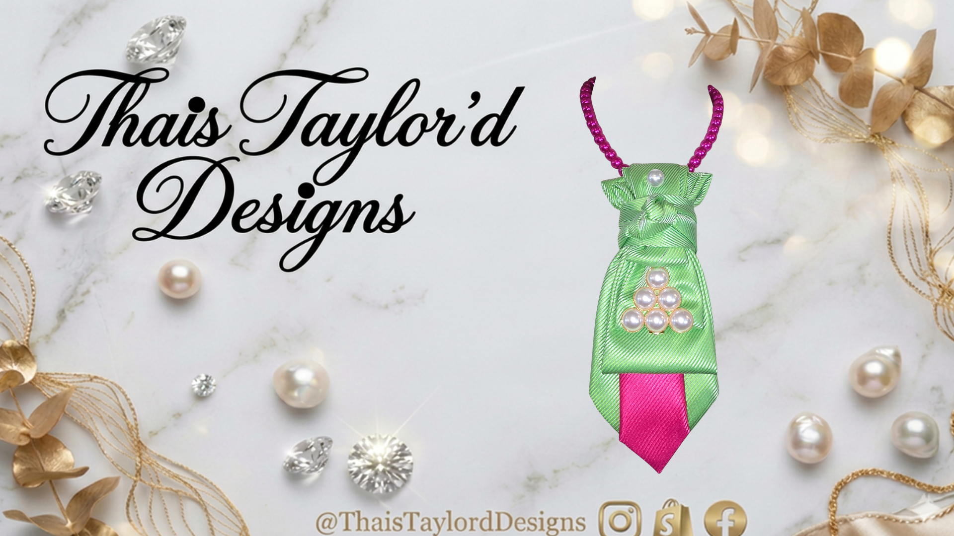 Pink and Green with Pearls