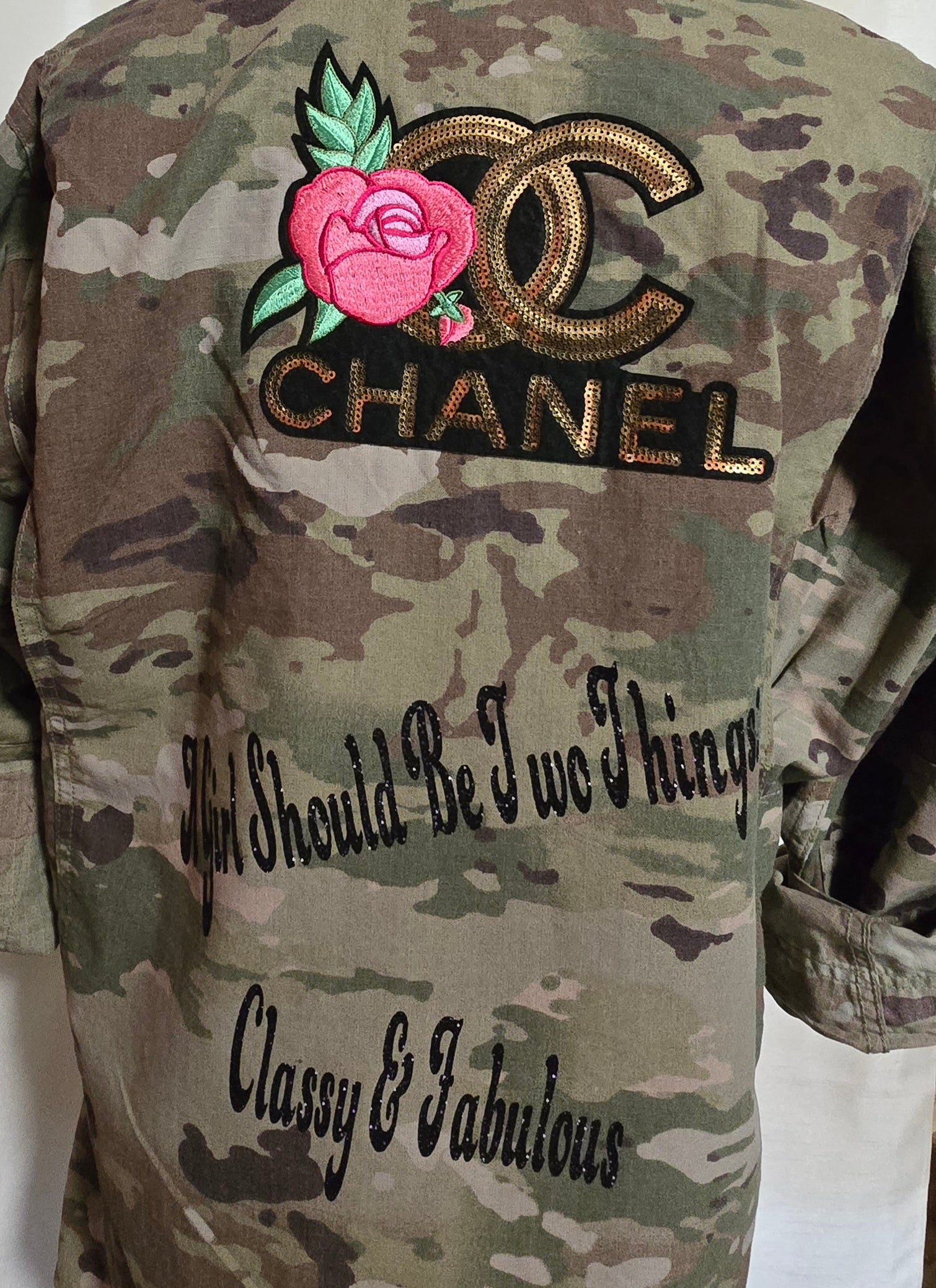 CC Inspired Vintage Patched Military Jacket