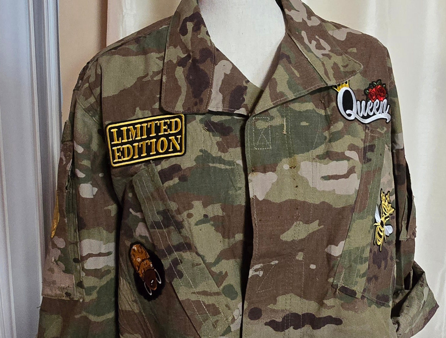 CC Inspired Vintage Patched Military Jacket