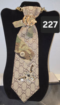 Camo Luxe — Gucci-Inspired Bee Brooch & Pin Necktie