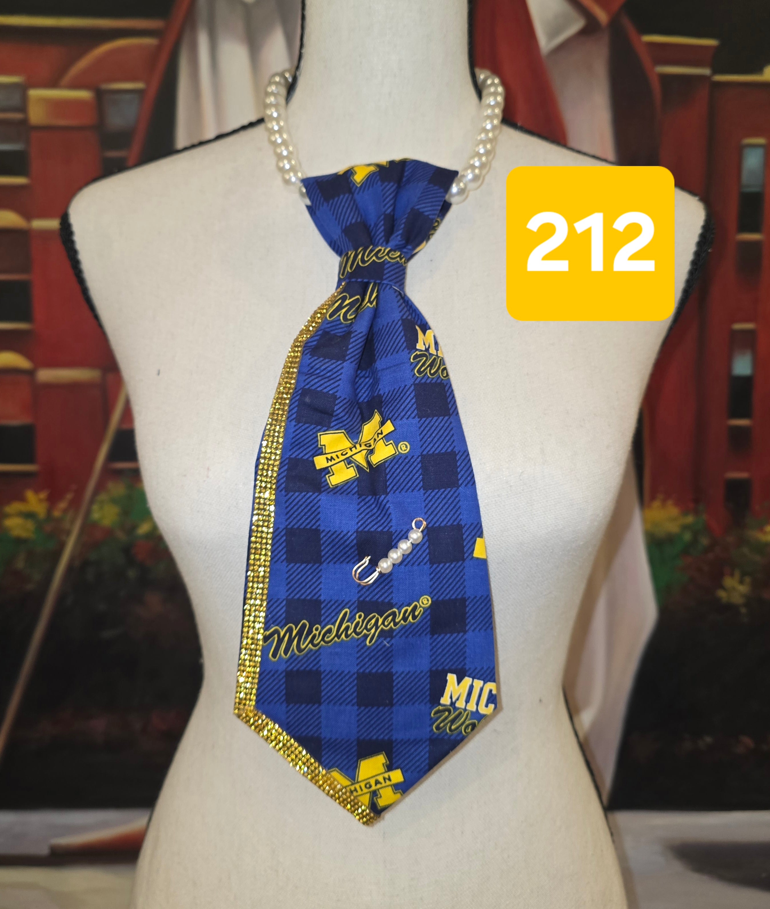 Maize Blue & Dripping in Gold Tie
