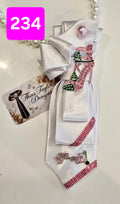 Divine Nine Inspired Pink & Green Stiletto White Satin Tie