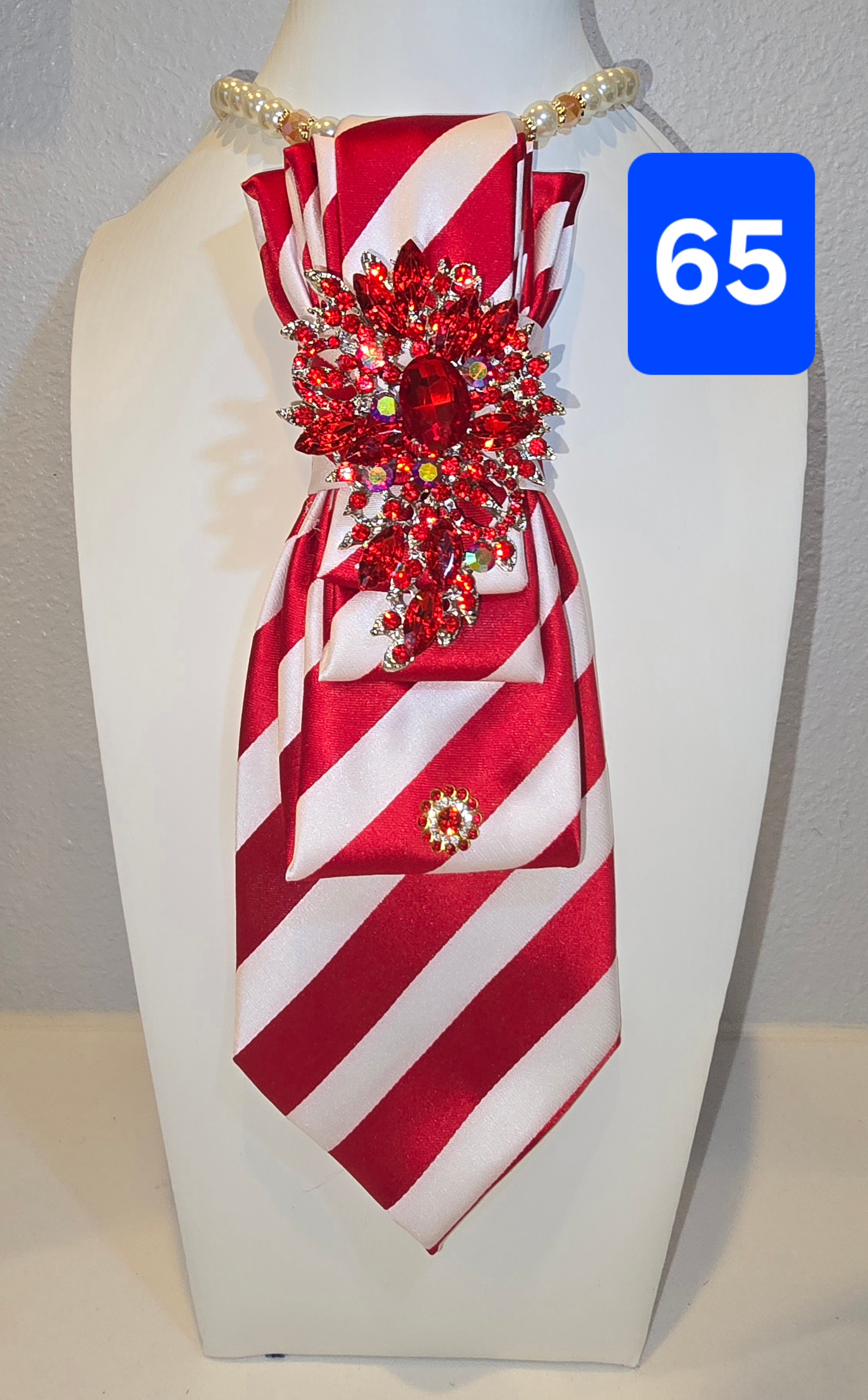 Red Stripe Glam Tie