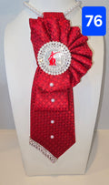 Crimson Ruffle Pearl Tie
