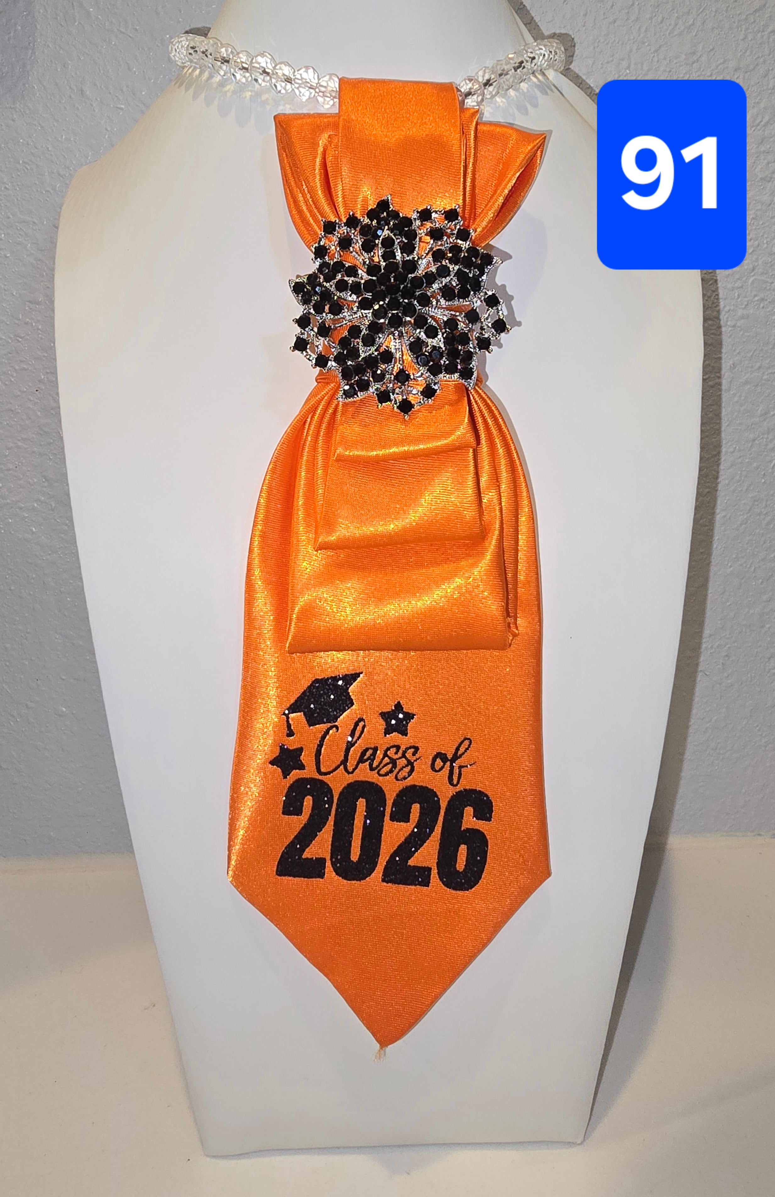 The Class of 2026 Satin Tie - Orange