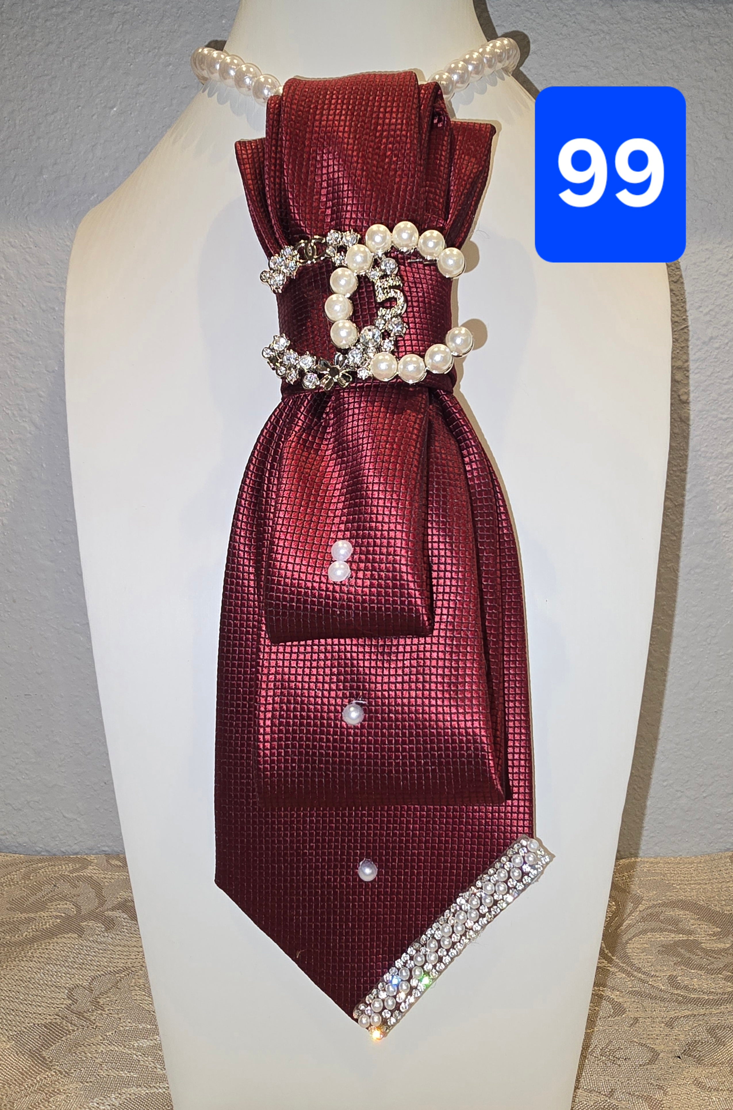 The Bordeaux Chanel Pearl Tie