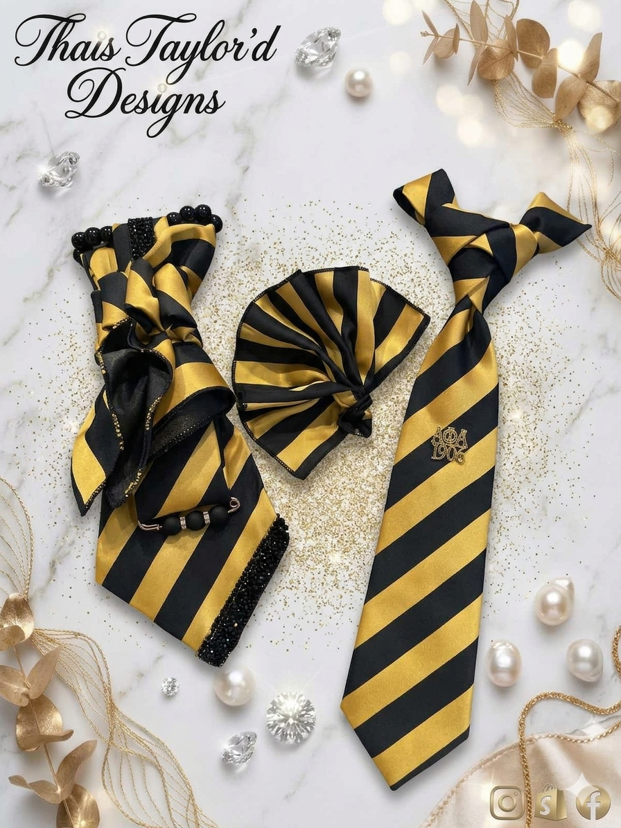 Ice Cold & Dripped in Gold – Alpha Tie Set for Him & His Date