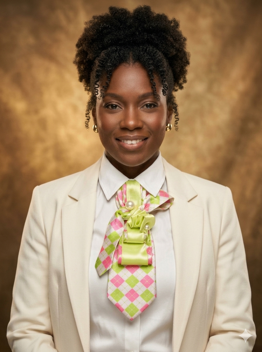 The Pink & Green Ruffle Knot Tie