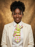 The Pink & Green Ruffle Knot Tie