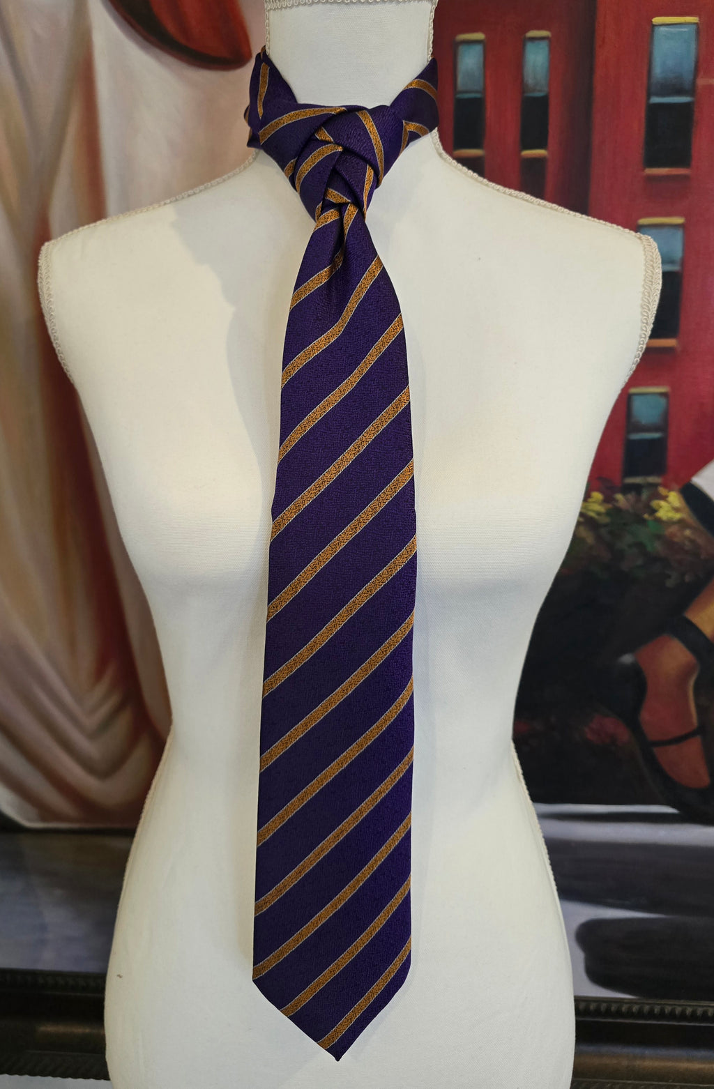 Purple & Gold Greek-Inspired Men's Tie Set | Necktie, Pocket Square & Cufflinks
