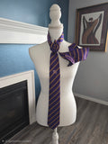 Purple & Gold Greek-Inspired Men's Tie Set | Necktie, Pocket Square & Cufflinks