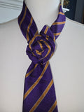 Purple & Gold Greek-Inspired Men's Tie Set | Necktie, Pocket Square & Cufflinks