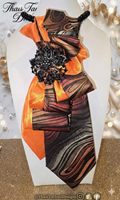 Fire & Swirl Double Tie Combo | Orange Satin meets Bronze Mosaic